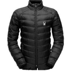 Spyder Men Small Down Duck Feathers Filled Black Puffer Winter Snow Coat Jacket